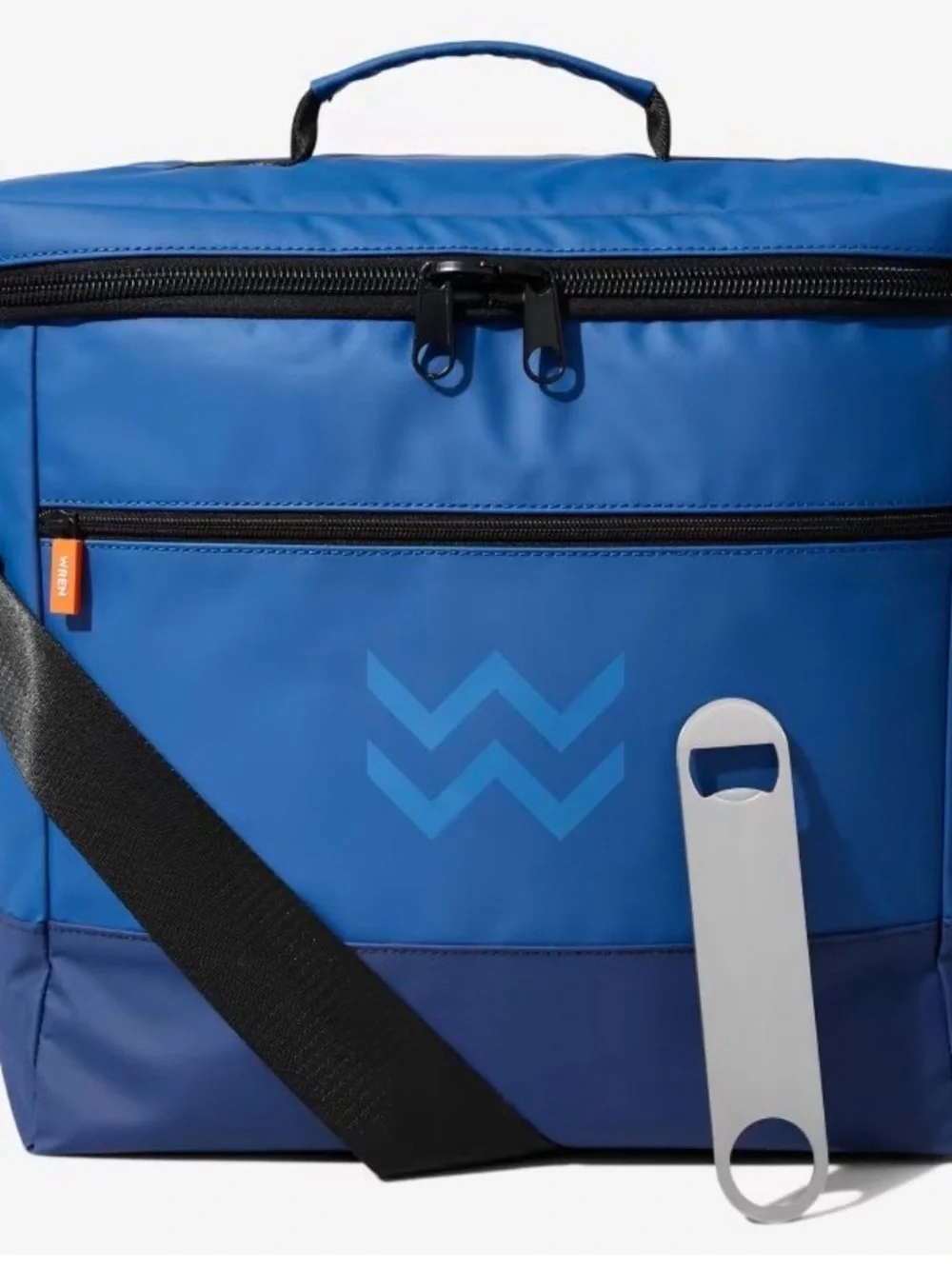 Wren Blue Insulated Cooler Bag with Carry Handle & Opener
